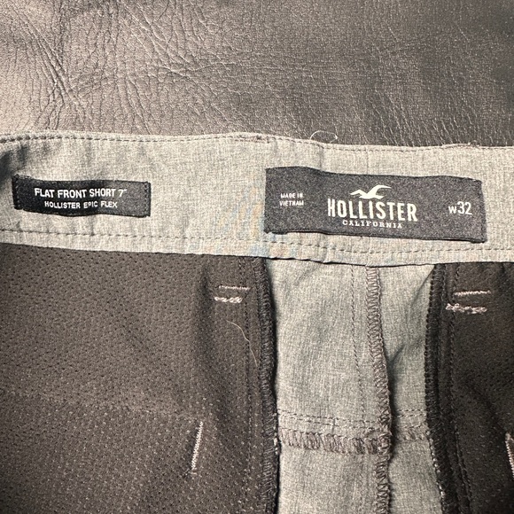 Hollister Gray Flat Front Shorts Casual Essential - Picture 3 of 5